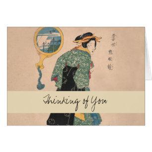 Japanische Kimono Frau: Ukiyo-e Woodblock Print