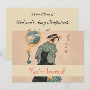 Japanische Kimono Frau: Ukiyo-e Woodblock Print Einladung