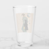 Japanische Kimono Frau: Ukiyo-e Woodblock Print Glas (Rückseite)