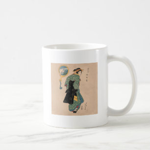 Japanische Kimono Frau: Ukiyo-e Woodblock Print Kaffeetasse
