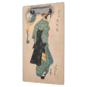 Japanische Kimono Frau: Ukiyo-e Woodblock Print Klemmbrett (Links)