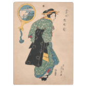Japanische Kimono Frau: Ukiyo-e Woodblock Print Klemmbrett (Rückseite)