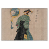 Japanische Kimono Frau: Ukiyo-e Woodblock Print Schneidebrett (Vorderseite)