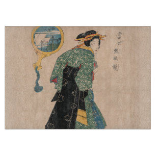Japanische Kimono Frau: Ukiyo-e Woodblock Print Schneidebrett