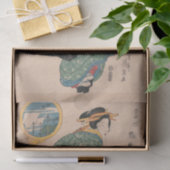 Japanische Kimono Frau: Ukiyo-e Woodblock Print Seidenpapier (Geschenk)