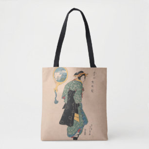 Japanische Kimono Frau: Ukiyo-e Woodblock Print Tasche