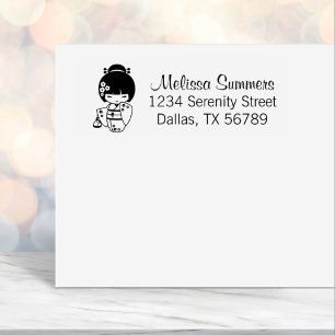 Japanische Kimono Girl-Adresse Permastempel