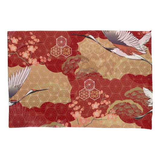 Japanische Kimono-Kirschblüten Kissenbezug (Vorderseite)