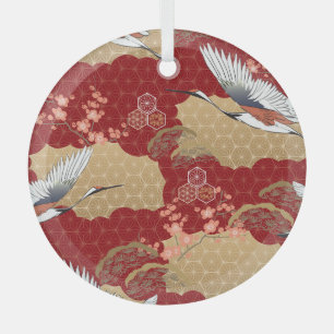 Japanische Kimono-Kirschblüten Ornament Aus Glas