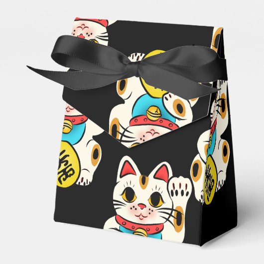 Japanische Kimono Muster Gunst Box maneki neko Geschenkschachtel (Vorderseite)