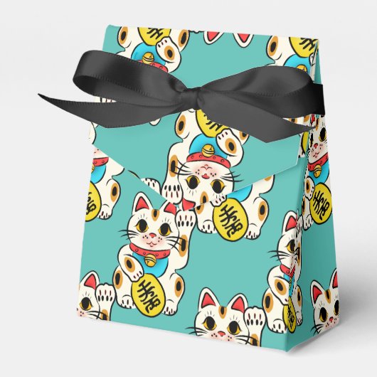 Japanische Kimono Muster Gunst Box maneki neko Geschenkschachtel (Vorderseite)