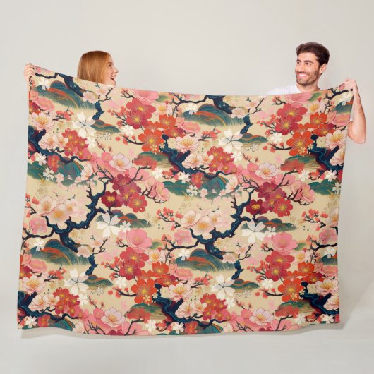 Japanische Kimono-Musterdecke Fleecedecke (Beispiel)