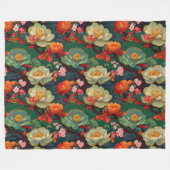 Japanische Kimono-Musterdecke Fleecedecke (Vorderseite (Horizontal))