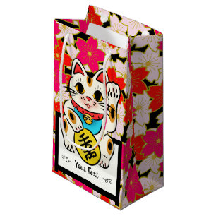 Japanische Kimonomuster Geschenktasche KIRSCHBLÜTE Kleine Geschenktüte