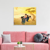 Japanische Kinder, die Drachen fliegen - Bertha Lu Leinwanddruck (Insitu (Wohnzimmer))