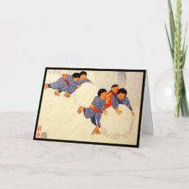 JAPANISCHE KINDER Faltkarte Karte