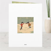 Japanische Kinder rollen einen großen Schneeball Karte (Rückseite)