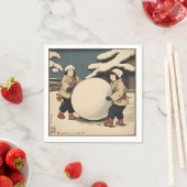 Japanische Kinder rollen große Schneeball Serviette (Beispiel)