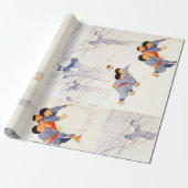 Japanische Kinder rollen große Schneebälle Geschenkpapier (Ungerollt)