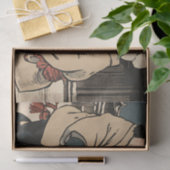 Japanische Kinder rollen große Schneebälle Seidenpapier (Geschenk)