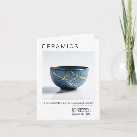 Japanische Kintsugi-Pottery-Karte Einladung (Vorderseite)