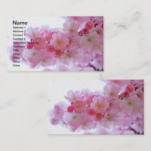 Japanische Kirschbaum-Blume Visitenkarte (Vorne/Hinten)