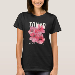 Japanische Kirschblossom-Artwork Tokyo Japan Aesth T-Shirt