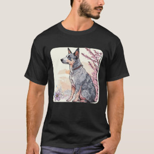 Japanische Kirschblüte Australian Cattle Dog Saku T-Shirt