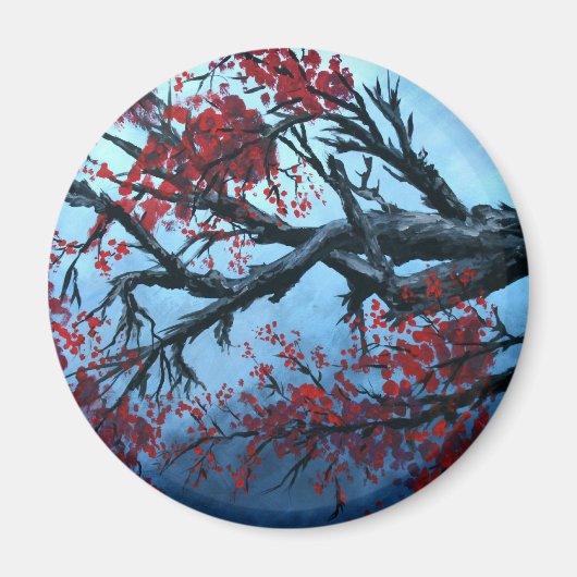 Japanische Kirschblüte Blume Magnet (Vorne)