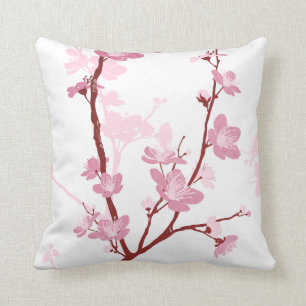 Japanische Kirschblüte, leichte rosa Blume, girly Kissen