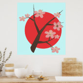 Japanische Kirschblüte Sakura Zweig Blumenposter Poster (Küche)