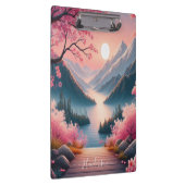 Japanische Kirschblüten Bergwald Landschaft Klemmbrett (Rechts)