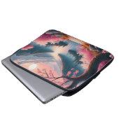 Japanische Kirschblüten Bergwald Landschaft Laptopschutzhülle (Vorne Knopf)