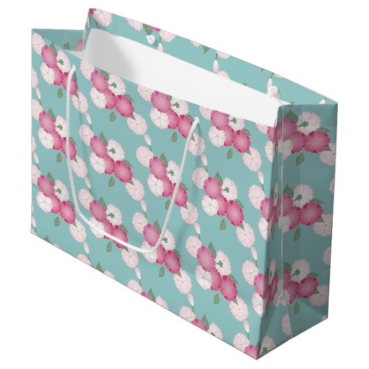 Japanische Kirschblüten Große Geschenktüte (Vorderseite Schrägansicht)