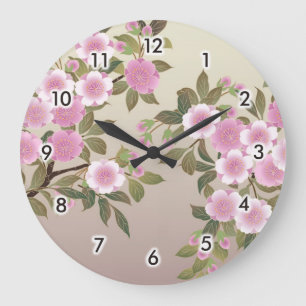 Japanische Kirschblüten Große Wanduhr
