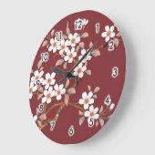 Japanische Kirschblüten Große Wanduhr (Winkel)