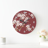 Japanische Kirschblüten Große Wanduhr (Zuhause)