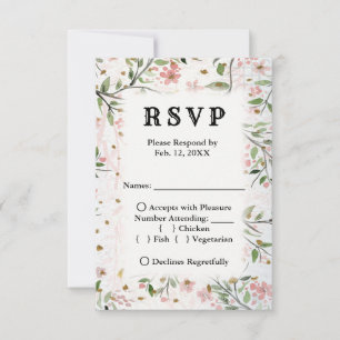 Japanische Kirschblüten Hochzeit RSVP Karte