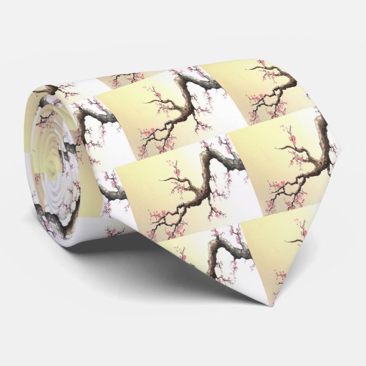 Japanische Kirschblüten Krawatte (Gerollt)