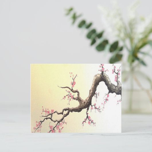 Japanische Kirschblüten Postkarte (Stehend Vorderseite)