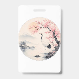 Japanische Kirschblüten-Sakura und Kranich-Ästheti Ausweis