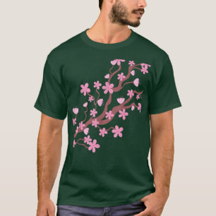 Japanische Kirschblüten-Sakura Vintage-Blume T-Shirt