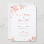 Japanische Kirschblüten Save the Date Hochzeit Einladung (Vorderseite)