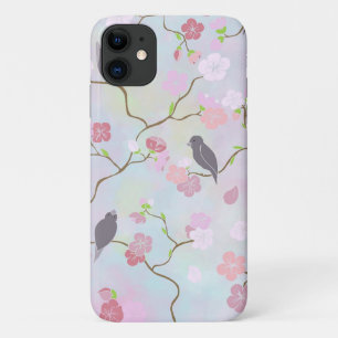 Japanische Kirschblüten und Vögel   iPhone Case