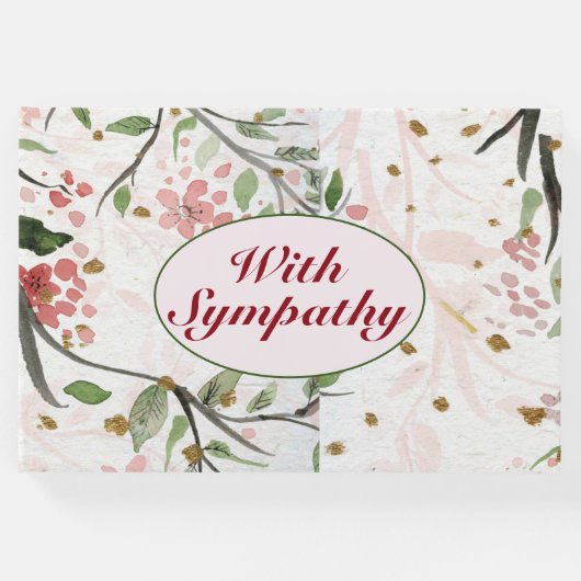 Japanische Kirsche blüht Blume mit Beileid Gästebuch (Vorderseite)