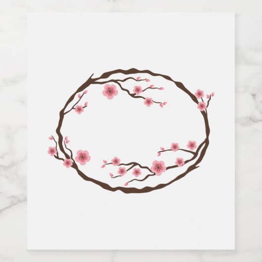 Japanische Kirsche Weinetikett (Einzelnes Label)