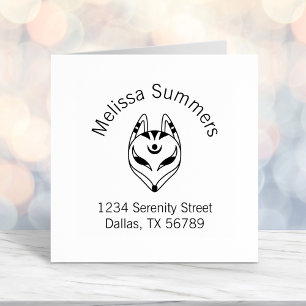 Japanische Kitsune Fox Mask Arch-Adresse Permastempel