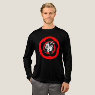 Japanische Kitsune-Maske Oni-Mädchen-Dämon-Illustr Tri-Blend Shirt
