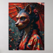 Japanische Kitsune-Maske Poster (Vorne)