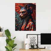 Japanische Kitsune-Maske Poster (Heimbüro)